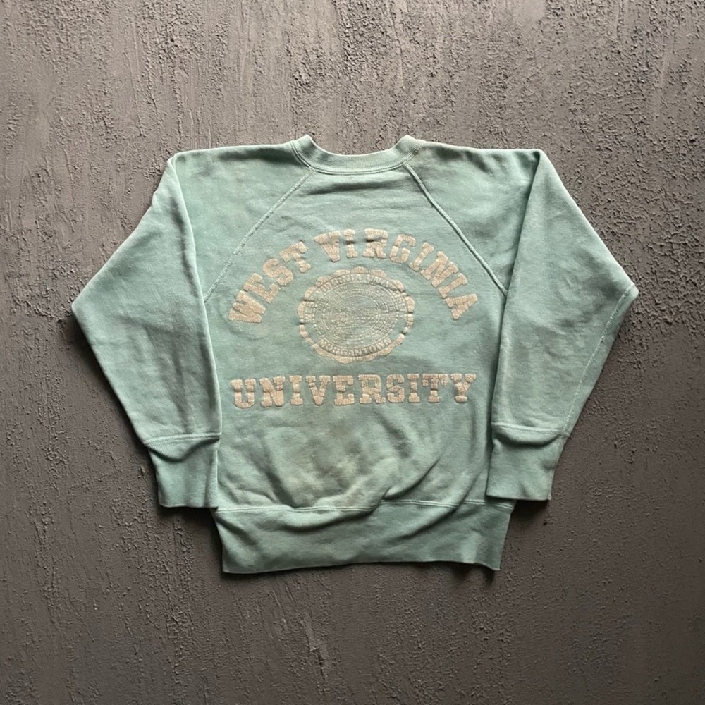 vintage West Virginia University Sweatshirt Small Blue 1960s Champion